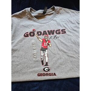Georgia Bulldogs Carson Beck Go Dawgs T-Shirt XXL Gray NCAA Football UGA Tee